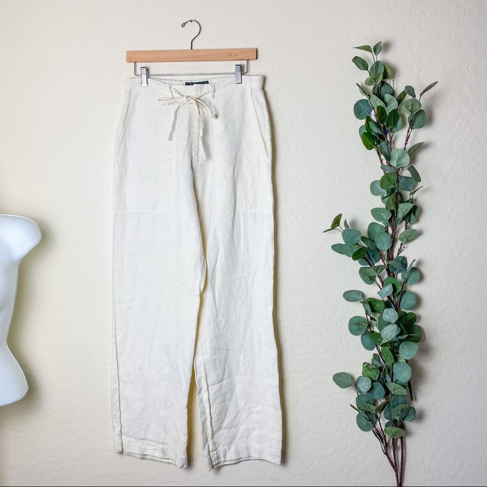 Banana Republic Linen Pants Cream Size 8